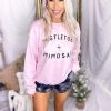 Weekndr Women's Clothing Pink Mistletoe + Mimosa Holiday Sweatshirt