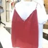 Listicle Women's Clothing Scalloped V-Neck Tank Top - Maple Red