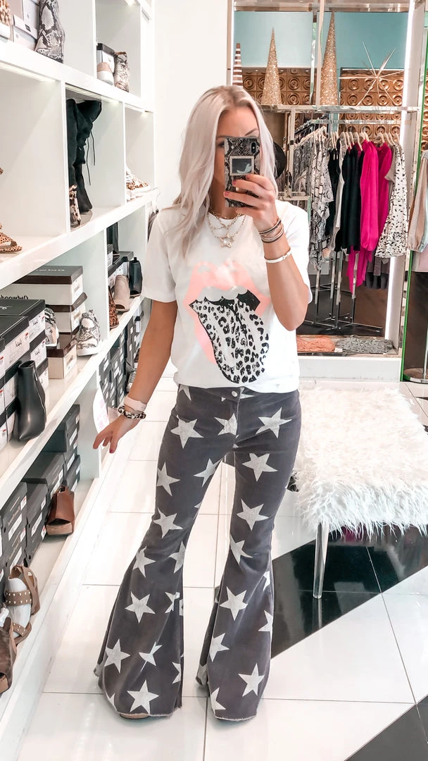 Wildberry Waves Leopard Tongue Lips T-Shirt - White And Pink - Restock Women's Clothing 3 Wildberry Waves Leopard Tongue Lips T-Shirt - White And Pink - Restock Women's Clothing