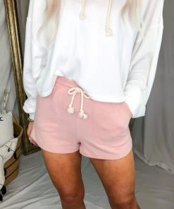 HYFVE Bottoms Solid Color Brushed Cashmere Lounge Shorts - Pink