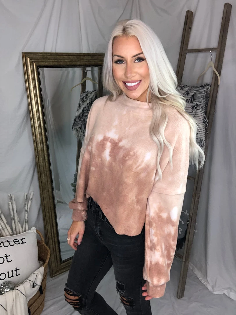 Hashtag Ombre Fuzzy Mock Neck Sweater Women's Clothing 3 Hashtag Ombre Fuzzy Mock Neck Sweater Women's Clothing