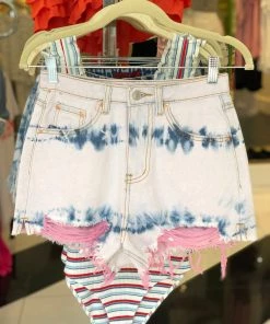 Signature 8 Pink Distressed High Rise Denim Shorts Women's Clothing