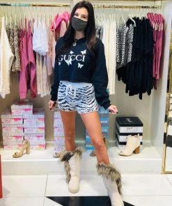 Bamboo Off White Faux Fur Lined Boots Playsuits