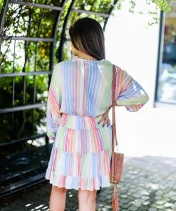 Entro Women's Clothing Multicolor Smocked Dress