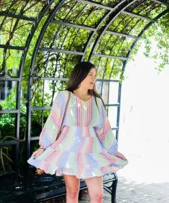 Entro Women's Clothing Multicolor Smocked Dress