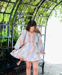 Entro Women's Clothing Multicolor Smocked Dress