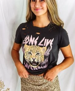 Bailey Rose Women's Clothing Leopard Print Ruffle Mini Skirt