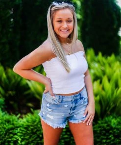 Zeanna Smocked Tube Top - White