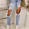 Cello Sadie Distressed Boyfriend Jeans Women's Clothing