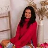 Glam Fuchsia Pink Turtleneck Side Slit Sweater 2 Glam Fuchsia Pink Turtleneck Side Slit Sweater