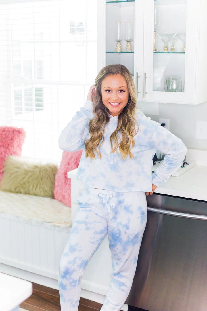 Reflex Blue Tie Dye Cropped Hoodie 4 Reflex Blue Tie Dye Cropped Hoodie