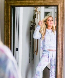 Reflex Blue And Pink Tie Dye Drawstring Jogger Pants Women's Clothing