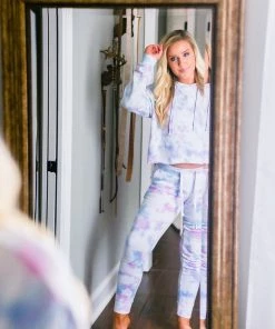 Reflex Blue And Pink Tie Dye Drawstring Jogger Pants Women's Clothing