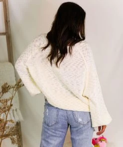 Listicle Cream Raglan Knit Sweater Women's Clothing