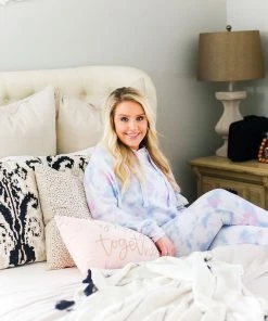 Reflex Blue And Pink Tie Dye Cropped Hoodie