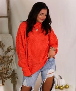 HYFVE Orange Cozy Knit Sweater