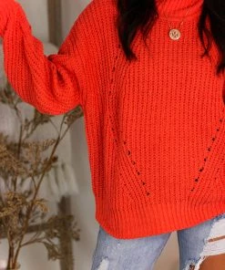 HYFVE Orange Cozy Knit Sweater