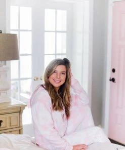 Reflex Pink Tie Dye Drawstring Jogger Pants Women's Clothing