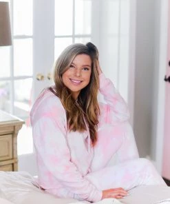 Reflex Pink Tie Dye Drawstring Jogger Pants Women's Clothing