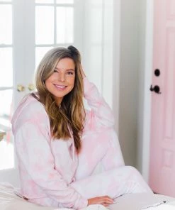 Reflex Pink Tie Dye Cropped Hoodie