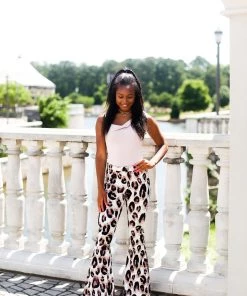 Peach Love California Lavender Leopard Print Stretchy Super Flare Bell Bottoms Women's Clothing 23 Peach Love California Lavender Leopard Print Stretchy Super Flare Bell Bottoms Women's Clothing