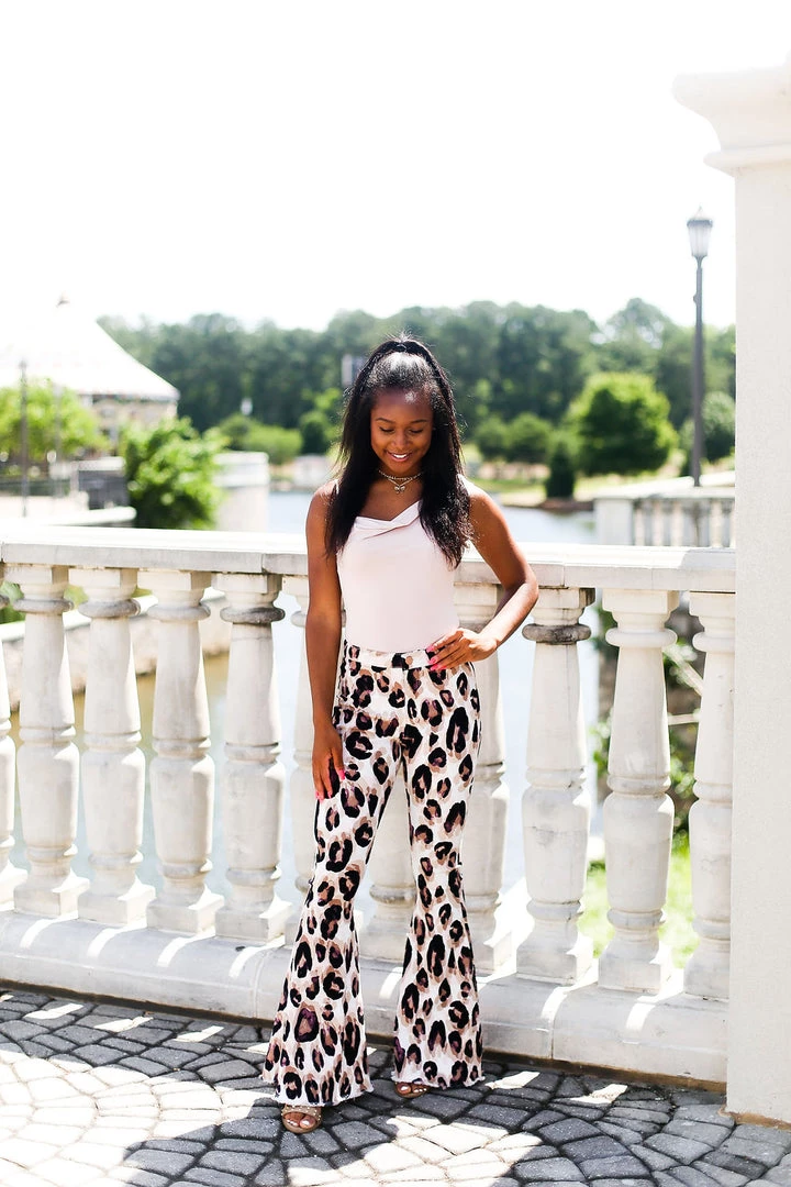 Peach Love California Lavender Leopard Print Stretchy Super Flare Bell Bottoms Women's Clothing 12 Peach Love California Lavender Leopard Print Stretchy Super Flare Bell Bottoms Women's Clothing