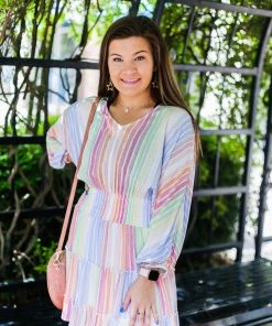 Entro Women's Clothing Multicolor Smocked Dress