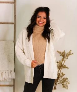 HYFVE Cream Open Knit Cardigan