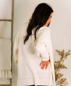HYFVE Cream Open Knit Cardigan
