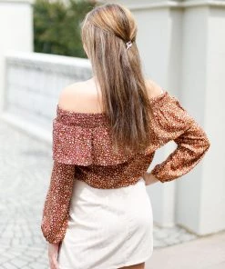 She & Sky Beige Corduroy Button Mini Skirt