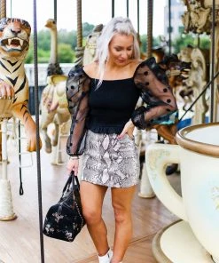 Item Ditto Black Polka Dot Mesh Long Sleeve Top