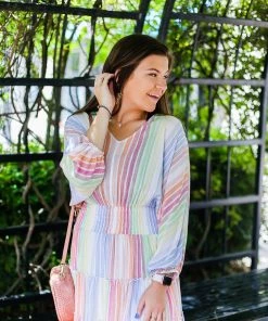 Entro Women's Clothing Multicolor Smocked Dress