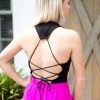 Day G Black Criss Cross Back Bodysuit Women's Clothing
