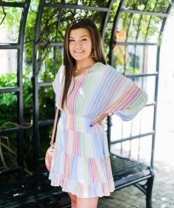 Entro Women's Clothing Multicolor Smocked Dress