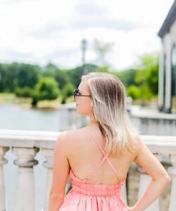 Entro Peach Silk Ruffle Tank Top
