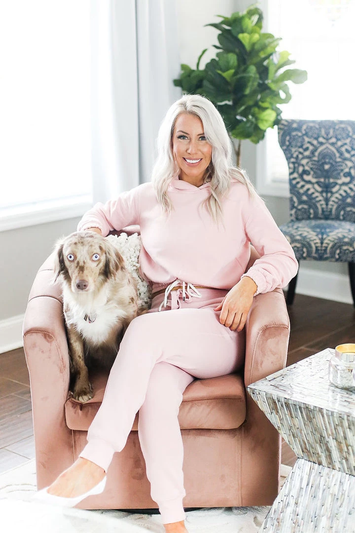 Reflex Women's Clothing Pink Drawstring Waist Cropped Hoodie 5 Reflex Women's Clothing Pink Drawstring Waist Cropped Hoodie