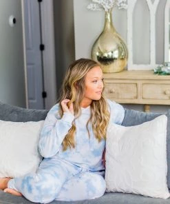 Reflex Blue Tie Dye Cropped Hoodie