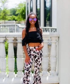 Peach Love California Lavender Leopard Print Stretchy Super Flare Bell Bottoms Women's Clothing 19 Peach Love California Lavender Leopard Print Stretchy Super Flare Bell Bottoms Women's Clothing