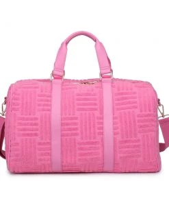 Urban Expressions New Arrivals Candy Pink Terry Towel Embossed Weekender Bag