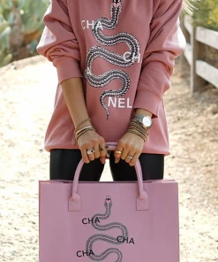 LA Trading Co Women's Clothing Dusty Pink Snake Crewneck