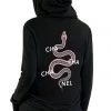 LA Trading Co Women's Clothing Black Cha Cha Snake Zip Up Hoodie